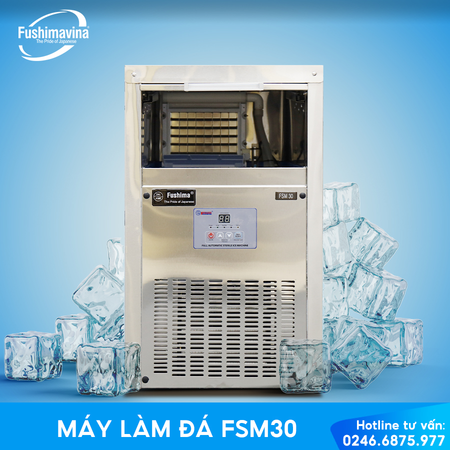 Máy làm đá Fushima FSM30 có ưu điểm gì? Phù hợp với mô hình kinh doanh nào?