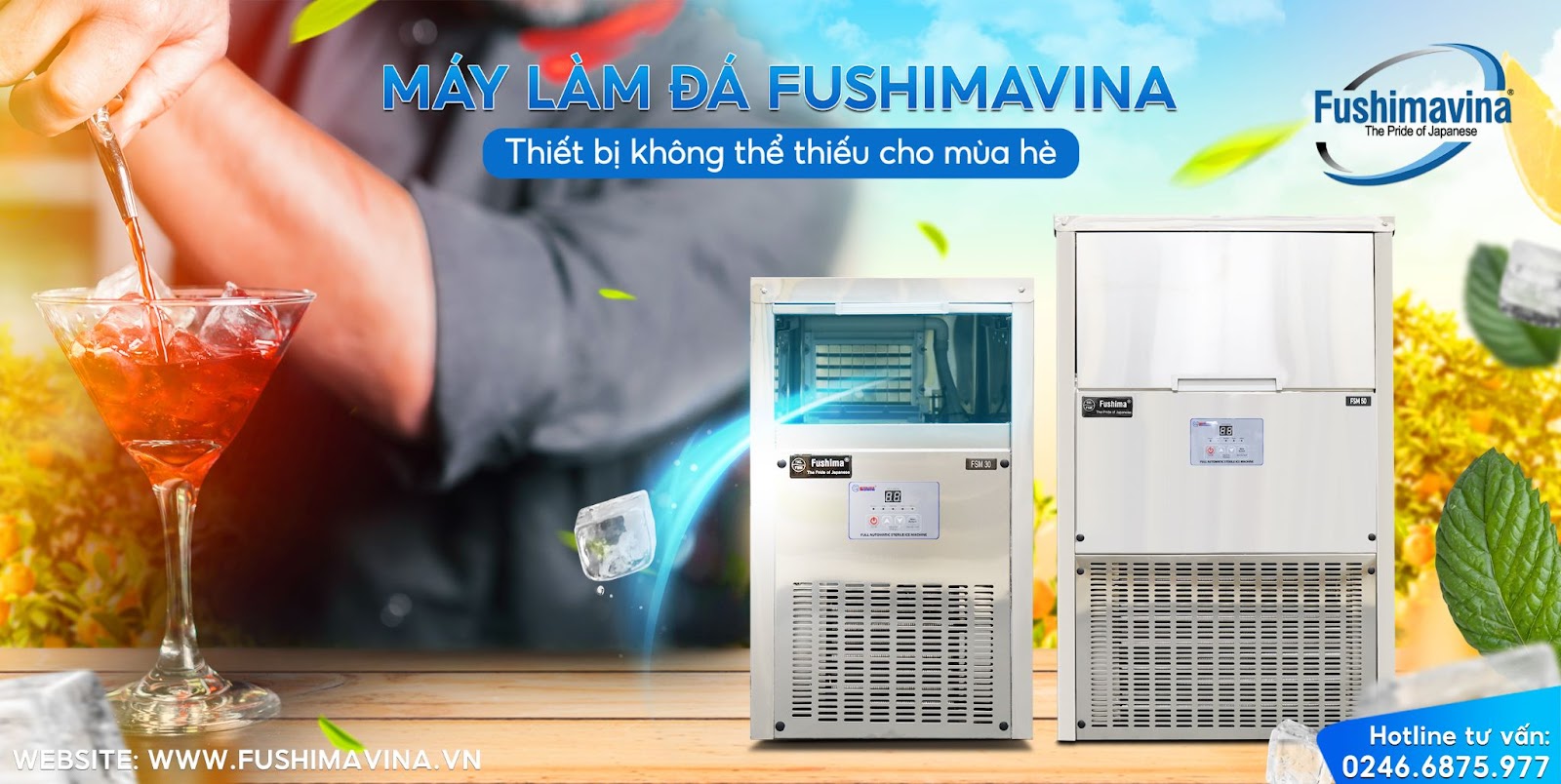 Máy làm đá Fushima FSM30 có ưu điểm gì? Phù hợp với mô hình kinh doanh nào?