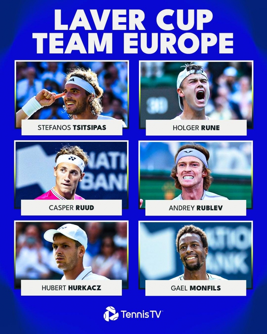 Team Europe quy tụ nhiều tay vợt nằm trong top 10 thế giới. Ảnh: TennisTV