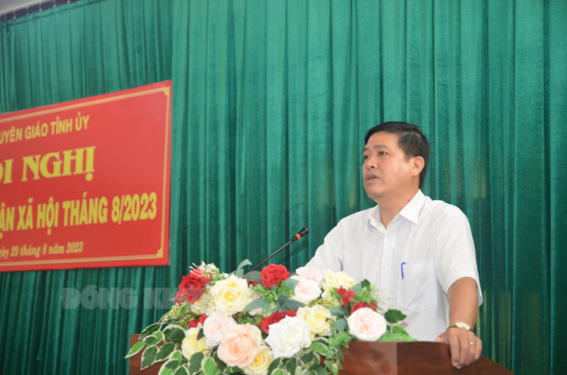  Phó trưởng Ban Tuyên giáo Tỉnh uỷ Võ Thành Đô phát biểu kết luận hội nghị.