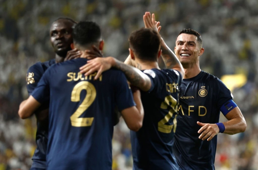 Ronaldo tiếp tục tỏa sáng tại Al Nassr với 1 cúp đúp và 1 kiến tạo trước Al Shabab. Ảnh: GETTY