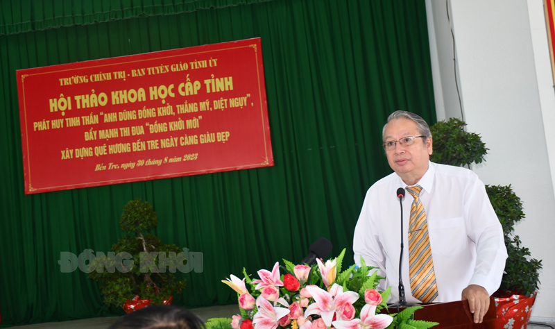 Phát biểu của Trưởng ban Tuyên giáo Tỉnh ủy Cao Văn Dũng.