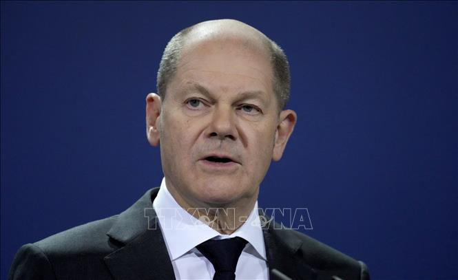Thủ tướng Đức Olaf Scholz phát biểu tại cuộc họp báo ở thủ đô Berlin. Ảnh tư liệu: AFP/TTXVN