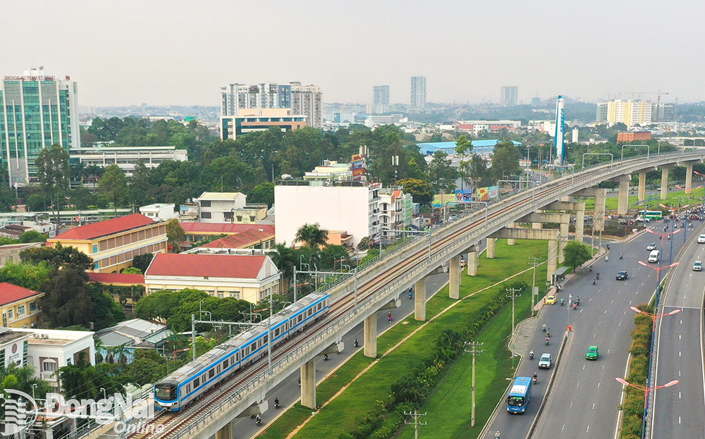 Báo Đồng Nai ưu tiên tuyên truyền liên kết vùng Đông Nam bộ Tuyến metro số 1 sẽ được kéo dài về Đồng Nai, Bình Dương để tăng cường kết nối vùng. Ảnh: CTV