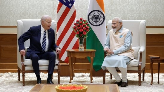 Thủ tướng Ấn Độ Narendra Modi (phải) và Tổng thống Mỹ Joe Biden. (Nguồn: Hindustan Times)