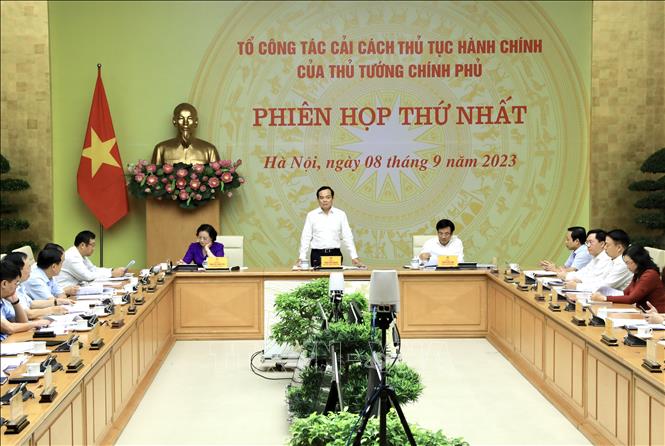 Phó thủ tướng Trần Lưu Quang, Tổ trưởng Tổ công tác phát biểu. Ảnh: Lâm Khánh/TTXVN