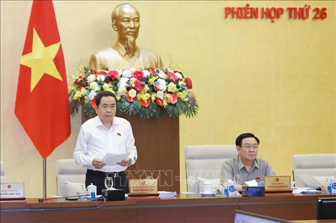 Phó chủ tịch Thường trực Quốc hội Trần Thanh Mẫn điều hành phiên họp. Ảnh: Doãn Tấn/TTXVN
