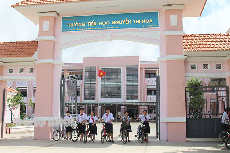 Trường Tiểu học Nguyễn Thị Hoa, xã Vang Quới Tây đạt chuẩn quốc gia.