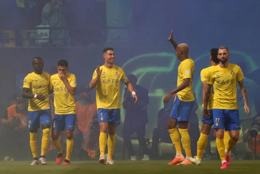 Ronaldo và Talisca là 2 người lập công cho Al Nassr trong trận đấu này. Ảnh: Al Bawaba.