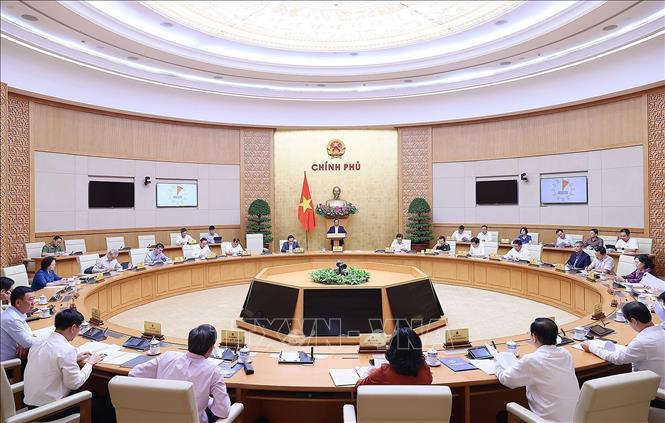 Nghị quyết phiên họp chuyên đề về xây dựng pháp luật tháng 9-2023 Sáng 28-9-2023, tại Hà Nội, Thủ tướng Phạm Minh Chính chủ trì Phiên họp Chính phủ chuyên đề về xây dựng pháp luật tháng 9 năm 2023. Ảnh: Dương Giang/TTXVN