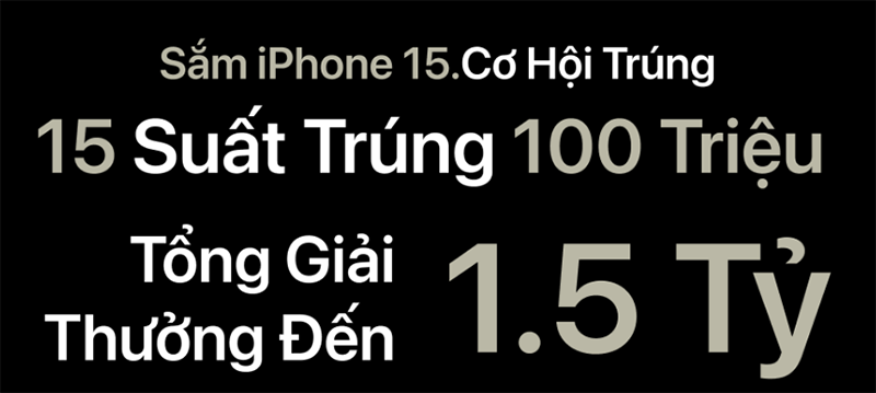Giải thưởng hấp dẫn khi mua iPhone 15 Series