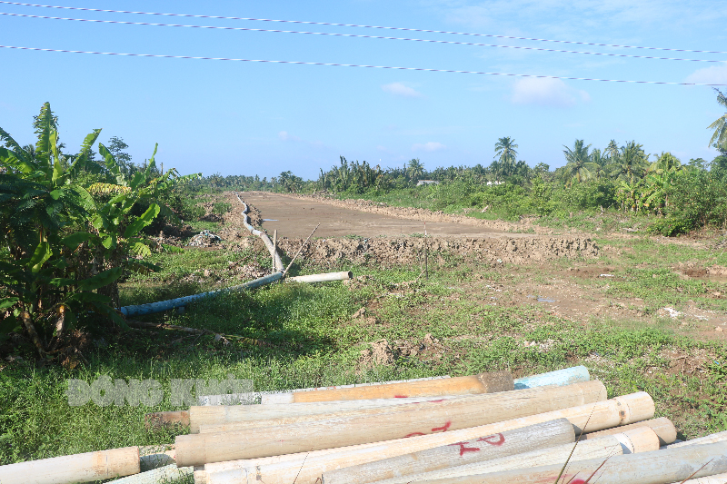 Mặt bằng thi công hạ tầng khu công nghiệp Phú Thuận.