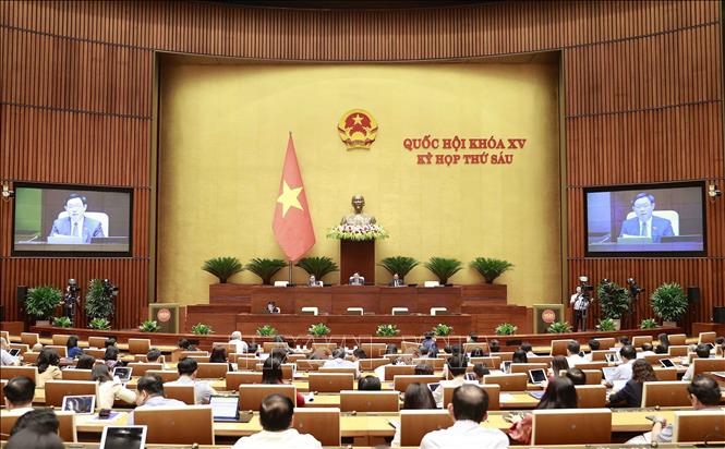 Chủ tịch Quốc hội Vương Đình Huệ phát biểu tại phiên họp chiều 24-10-2023. Ảnh: Doãn Tấn/TTXVN