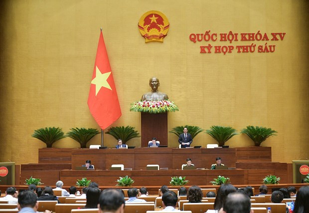 Phó Chủ tịch Trần Quang Phương điều hành nội dung Phiên họp. (Ảnh: quochoi.vn)