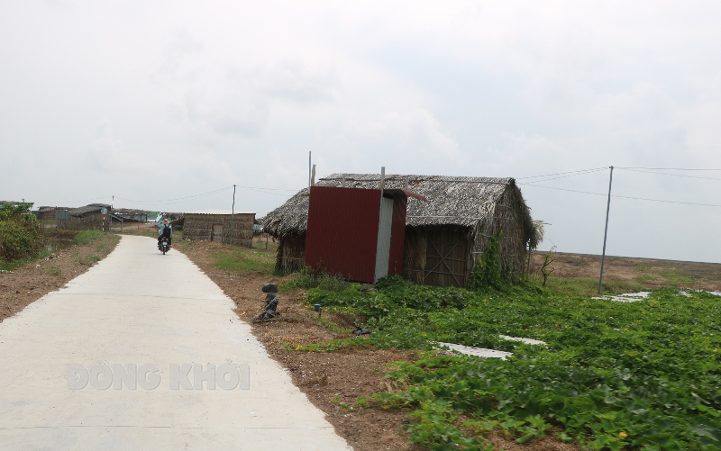 Công trình ĐX.02 xã Bảo Thuận, huyện Ba Tri được xây dựng bê-tông, mặt đường 3m, bằng vốn Chương trình mục tiêu quốc gia giảm nghèo bền vững.