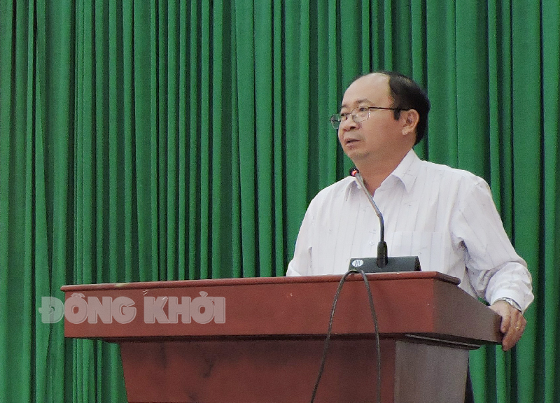 Phát biểu chào mừng của Bí thư Huyện ủy - Chủ tịch UBND huyện Bình Đại Nguyễn Văn Dũng.