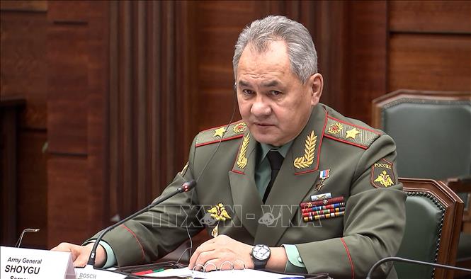 Bộ trưởng Quốc phòng Nga Sergei Shoigu tại một cuộc họp ở Moskva ngày 11-2-2022. Ảnh: AFP/TTXVN