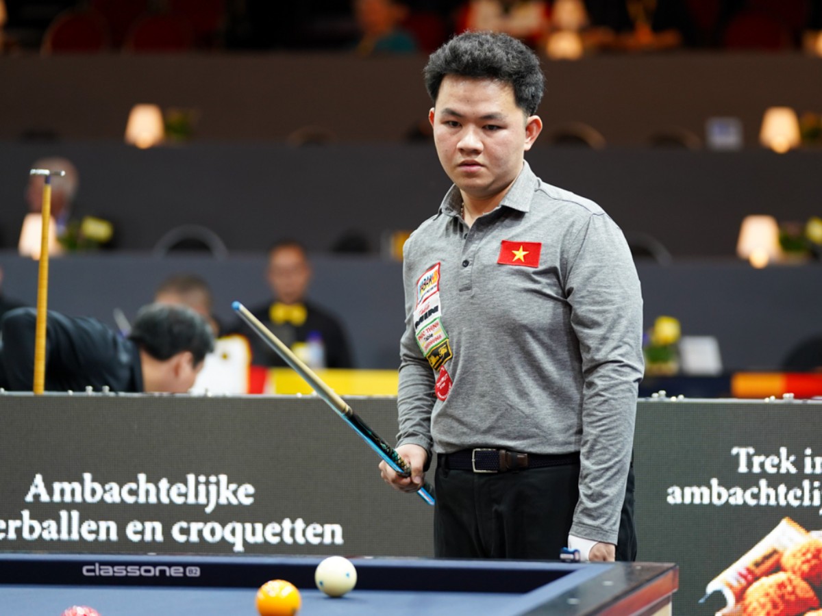 Phương Vinh theo bước đàn anh, Chiêm Hồng Thái trở thành tay cơ Việt Nam cuối cùng tại Seoul World Cup 2023 Bao Phương Vinh dừng bước tại vòng 1/16 World Cup 3 băng tại Hàn Quốc. (Ảnh: Ton Smilde)