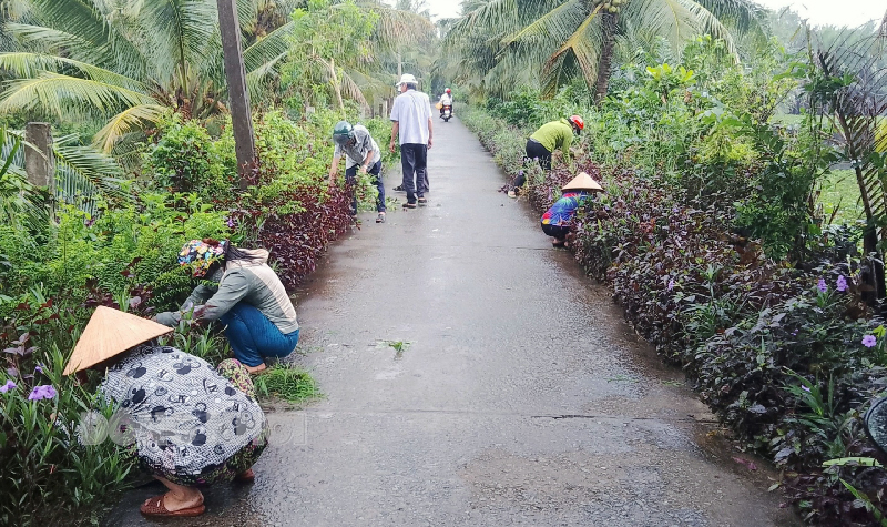 Xây dựng nông thôn mới gắn với bảo vệ cảnh quan môi trường xanh - sạch - đẹp. Ảnh: Thanh Ngân.