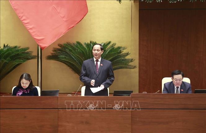 Chủ tịch Quốc hội chủ trì Hội nghị triển khai thực hiện Chương trình giám sát của Quốc hội năm 2024 Phó Chủ tịch Quốc hội Trần Quang Phương phát biểu. Ảnh: Doãn Tấn/TTXVN