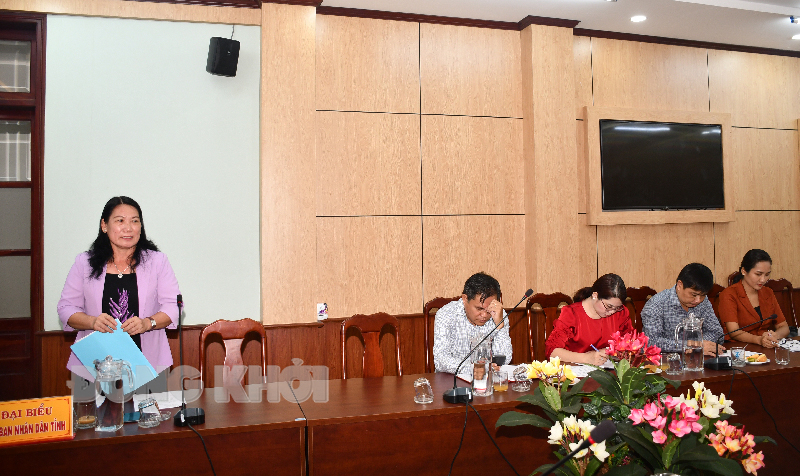 Phát biểu của Phó chủ tịch UBND tỉnh Nguyễn Thị Bé Mười.