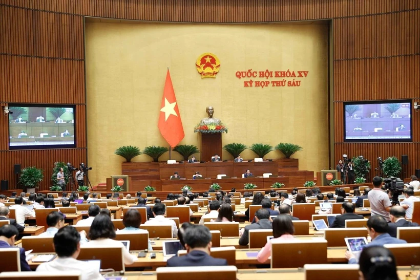 Nghị quyết của Quốc hội về Kế hoạch Phát triển Kinh tế - Xã hội năm 2024 Quang cảnh phiên họp Kỳ họp thứ sáu, Quốc hội khóa XV. Ảnh: Doãn Tấn/TTXVN