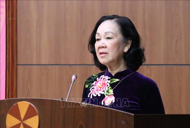 Chỉ thị của Ban Bí thư về việc tổ chức Tết Giáp Thìn năm 2024 Thường trực Ban Bí thư Trương Thị Mai. Ảnh tư liệu: TTXVN