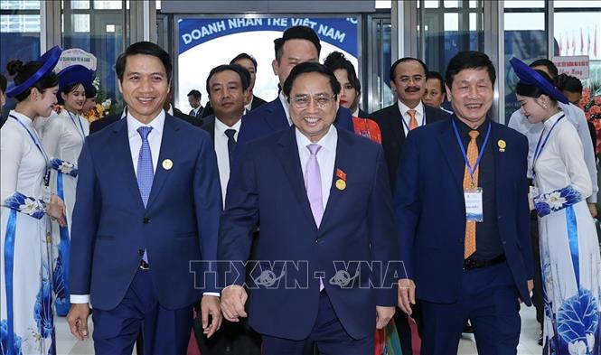 Thủ tướng: Chính phủ tiếp tục đồng hành cùng đội ngũ doanh nhân, doanh nhân trẻ Thủ tướng Phạm Minh Chính đến dự lễ kỷ niệm. Ảnh: Dương Giang/TTXVN