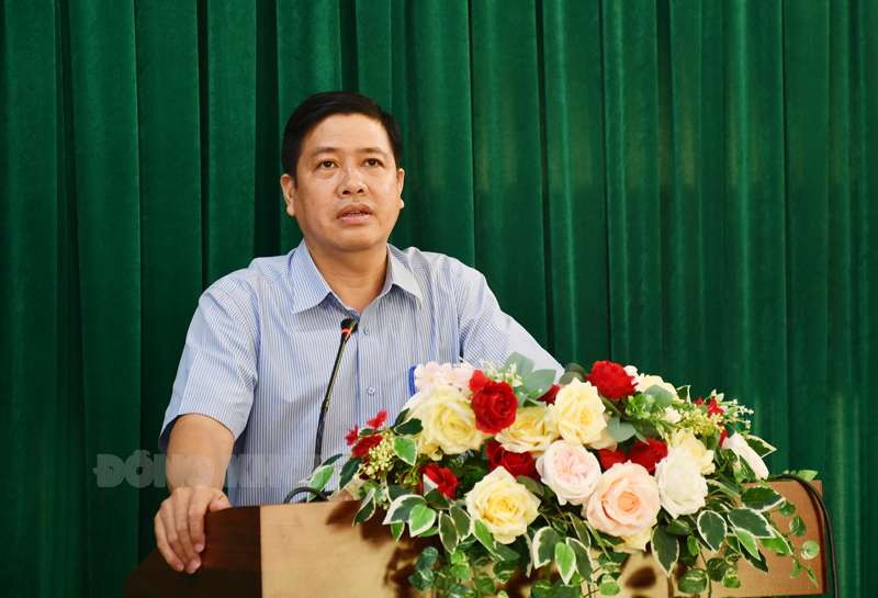 Phát biểu kết luận hội nghị của Phó trưởng Ban Tuyên giáo Tỉnh ủy Võ Thành Đô.