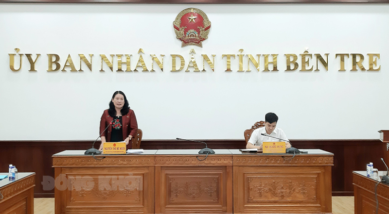 Bến Tre tiếp và làm việc với đoàn công tác liên ngành của Bộ Xây dựng Phó chủ tịch UBND tỉnh Nguyễn Thị Bé Mười tiếp và làm việc với đoàn.