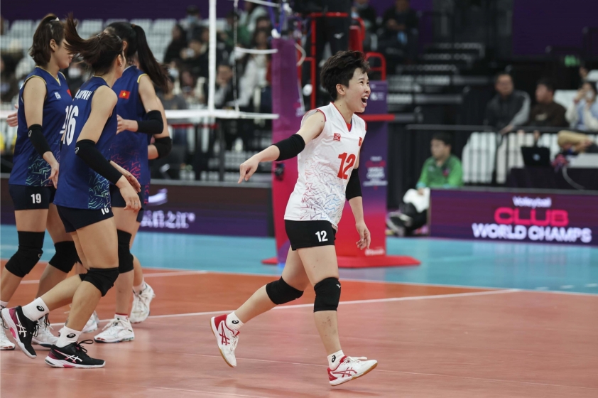 Các cô gái Việt Nam đã chơi đầy nỗ lực và quả cảm tại giải CLB thế giới năm nay (Ảnh: VolleyballWorld)