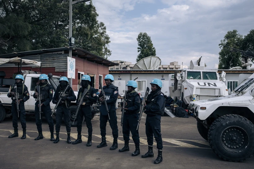 Lực lượng Gìn giữ hòa bình của LHQ tại CHDC Congo. (Ảnh: AFP/TTXVN)