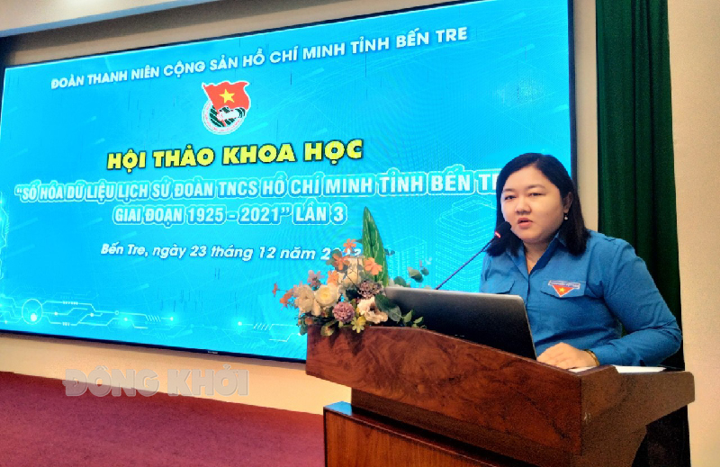 Phát biểu của Bí thư Tỉnh đoàn Lâm Như Huỳnh tại hội thảo.