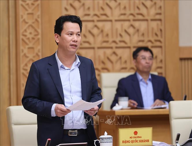 Đổi mới và đầu tư nhiều hơn nữa cho công tác xây dựng pháp luật, hoàn thiện thể chế Bộ trưởng Bộ Tài nguyên và Môi trường Đặng Quốc Khánh phát biểu. Ảnh: Dương Giang/TTXVN