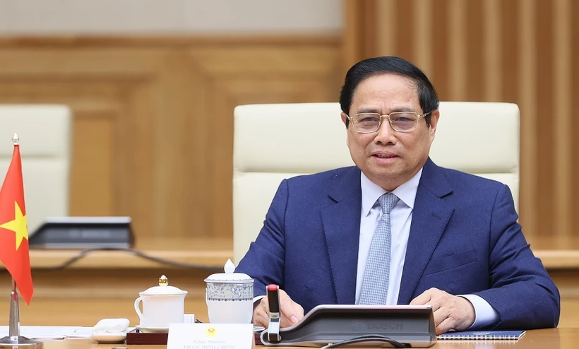 Thủ tướng dự hội nghị của WEF - Khẳng định vai trò tại các diễn đàn đa phương Thủ tướng Phạm Minh Chính. (Ảnh: Dương Giang/TTXVN)