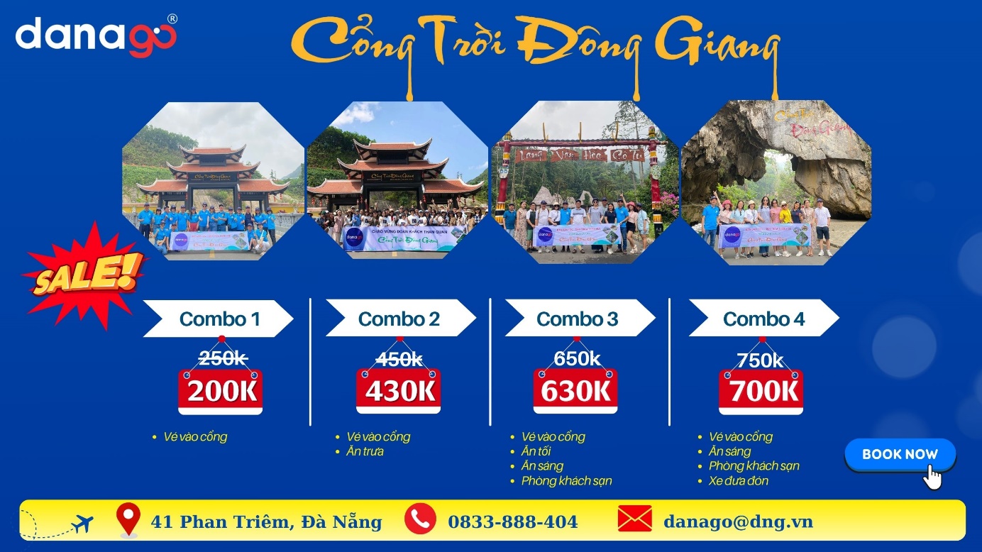 DANAGO công bố bảng giá vé Cổng Trời Đông Giang 2024 trên website.