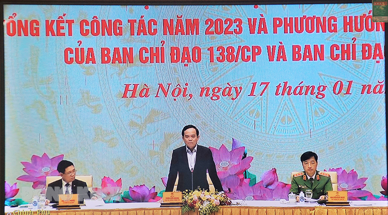 Phó thủ tướng Chính phủ Trần Lưu Quang phát biểu kết luận tại hội nghị.