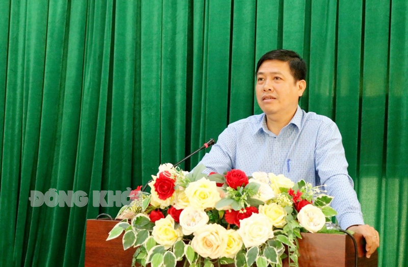 Phát biểu kết luận hội nghị của Phó ban Tuyên giáo Tỉnh ủy Võ Thành Đô.