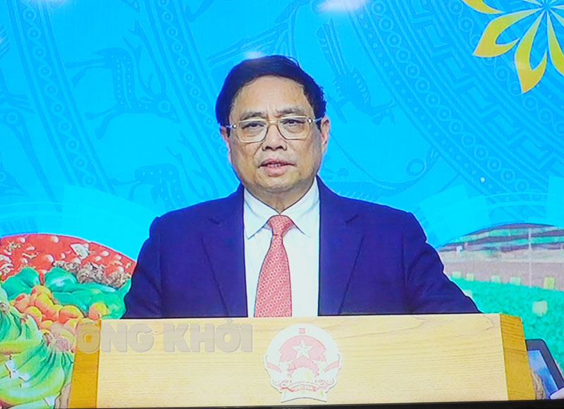 Thủ tướng Chính phủ Phạm Minh Chính phát biểu tại điểm cầu Hà Nội