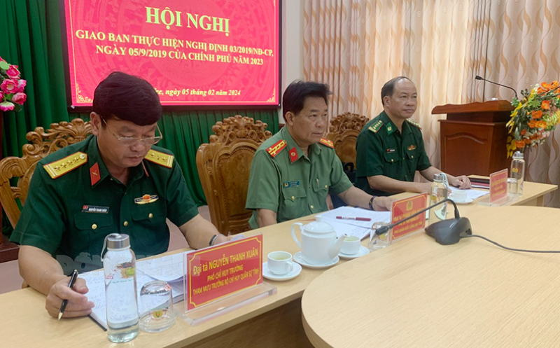 Giao ban kết quả công tác phối hợp giữa Bộ Công an và Bộ Quốc phòng năm 2023 Các đại biểu tham dự hội nghị tại điểm cầu Công an tỉnh Bến Tre.