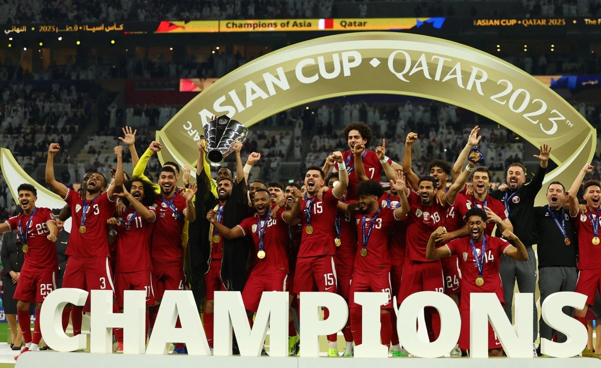 Qatar bảo vệ thành công chức vô địch Asian Cup 2023 Qatar vô địch Asian Cup 2023. (Ảnh: Reuters)