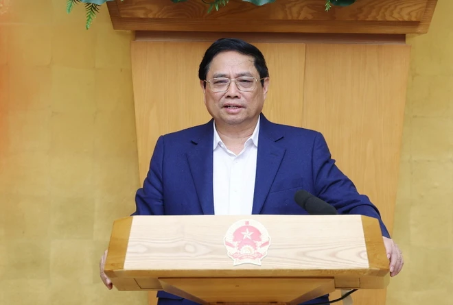 Thủ tướng Phạm Minh Chính kết luận Phiên họp Thường trực Chính phủ về tình hình Tết Nguyên đán. Ảnh: Dương Giang/TTXVN