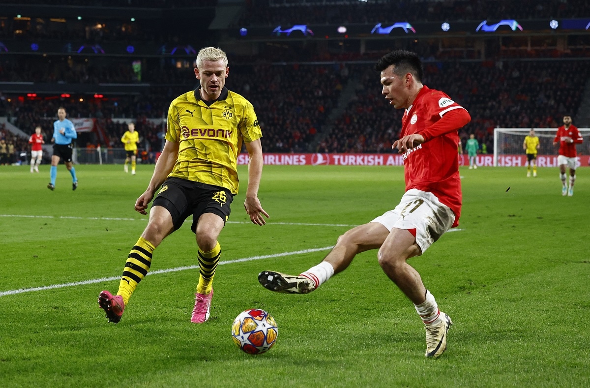 PSV hòa Dortmund 1-1. Ảnh: Reuters