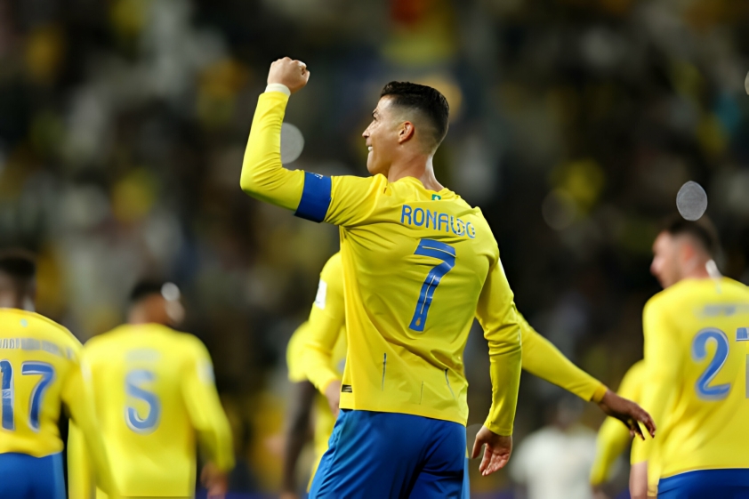   Ronaldo ghi bàn ấn định chiến thắng cho Al Nassr. Ảnh: GETTY.