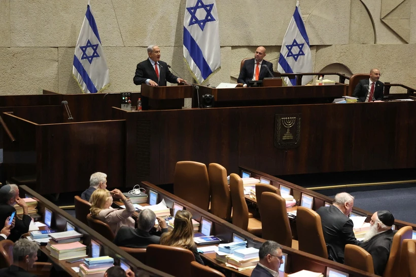 Một phiên họp Quốc hội Israel ở Jerusalem, ngày 23-5-2023. (Ảnh: AFP/TTXVN)