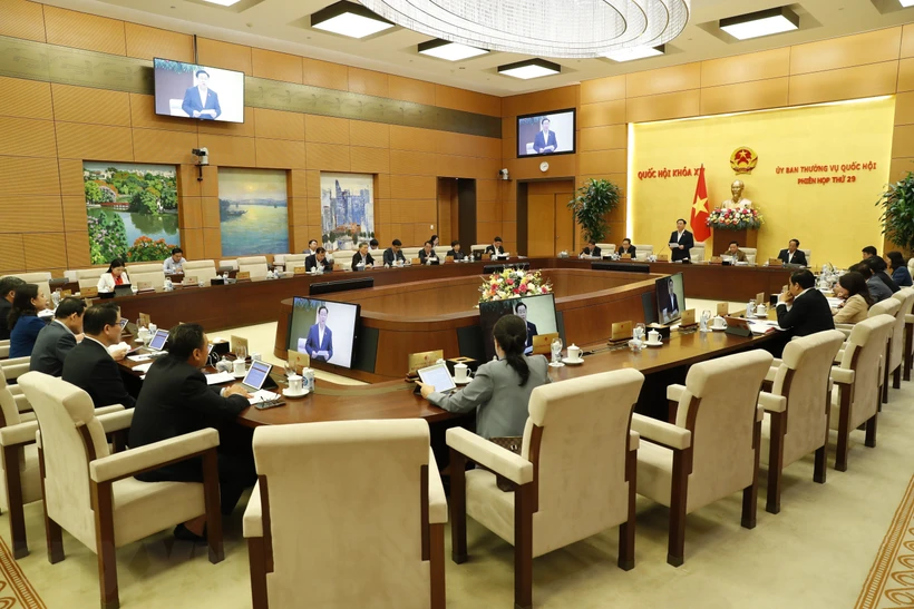 Quang cảnh phiên khai mạc phiên họp thứ 29 của Ủy ban Thường vụ Quốc hội. Ảnh: Nhan Sáng/TTXVN