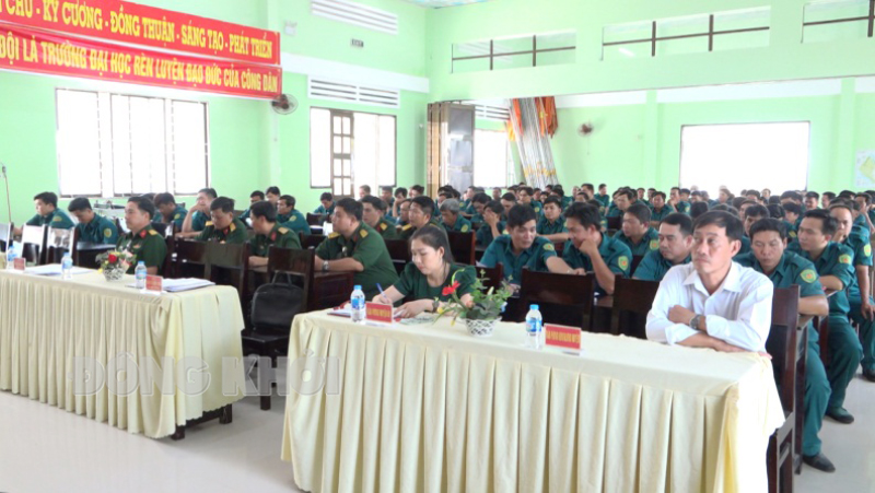 Tin hoạt động các huyện, thành phố ngày 3-3-2024 126 cán bộ ấp, khu phố đội trưởng, tiểu đội trưởng tham gia khóa tập huấn. Ảnh: Việt Cường