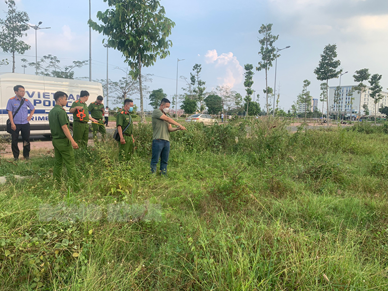 Thực hiện thắng lợi cao điểm tấn công, trấn áp tội phạm Tết Nguyên đán Giáp Thìn 2024 Thực nghiệm hiện trường vụ án giết người vứt xác phi tang.