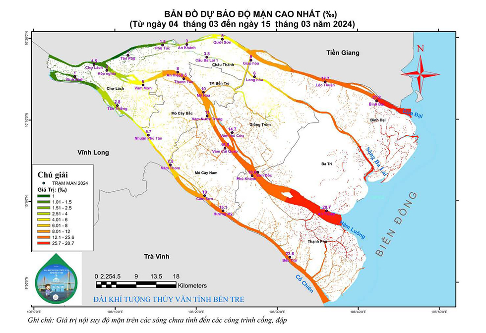 Tích cực, chủ động ứng phó xâm nhập mặn