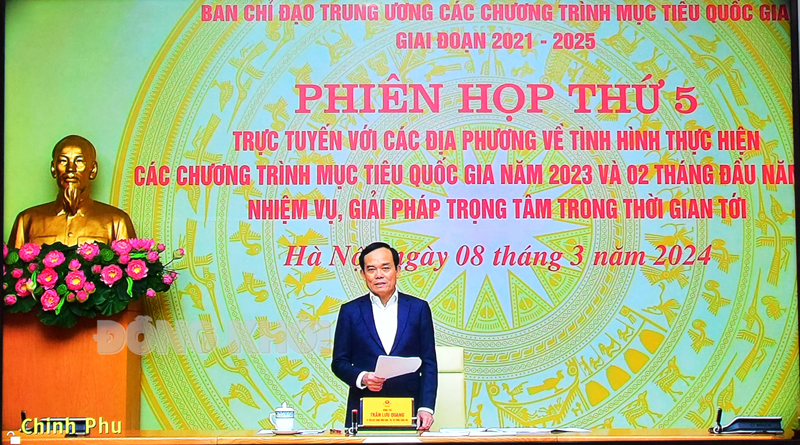 Phó thủ tướng Chính phủ Trần Lưu Quang phát biểu chỉ đạo tại cuộc họp.